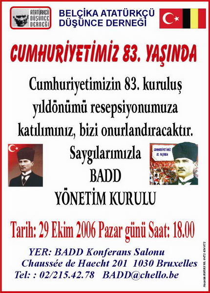BADD'DEN CUMHURİYET RESEPSİYONU