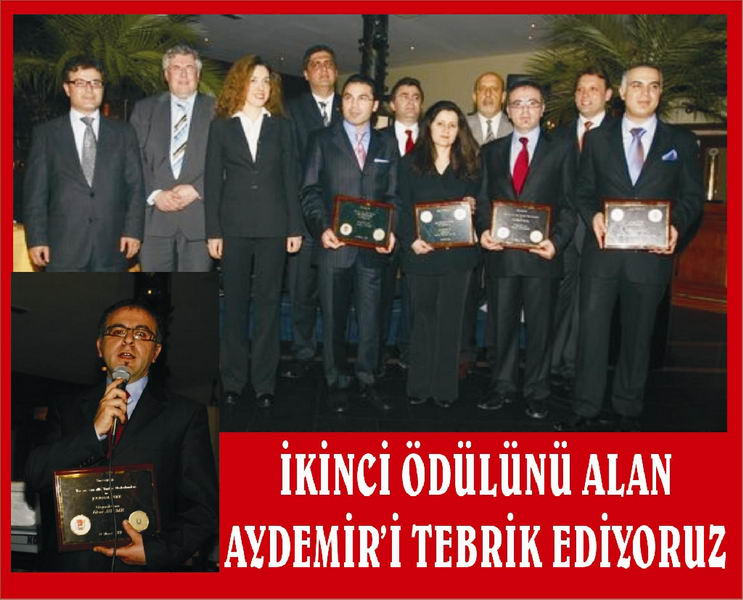 İKİNCİ ÖDÜLÜNÜ ALAN AYDEMİR'İ TEBRİK EDİYORUZ