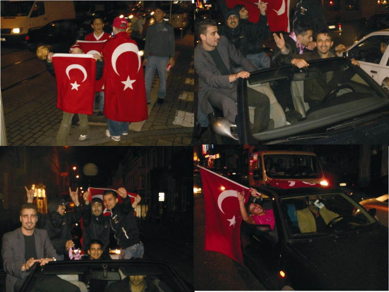 GALİBİYET COŞKUSUNUN ARDINDAN BAYRAKLI KUTLAMALAR