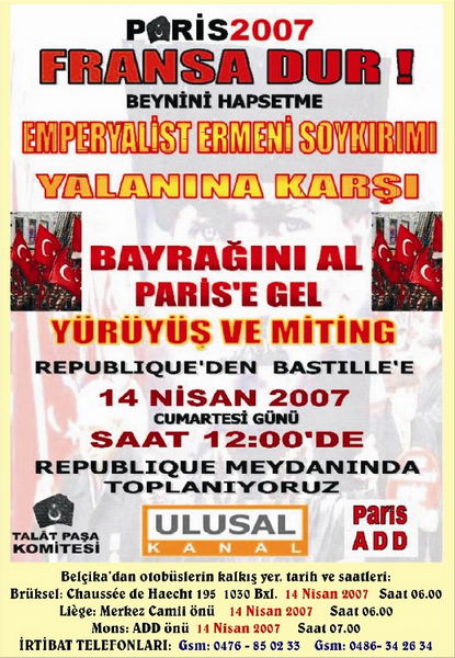 'FRANSA DUR!' MİTİNGİ 14 NİSAN'DA PARİSTE YAPILACAK