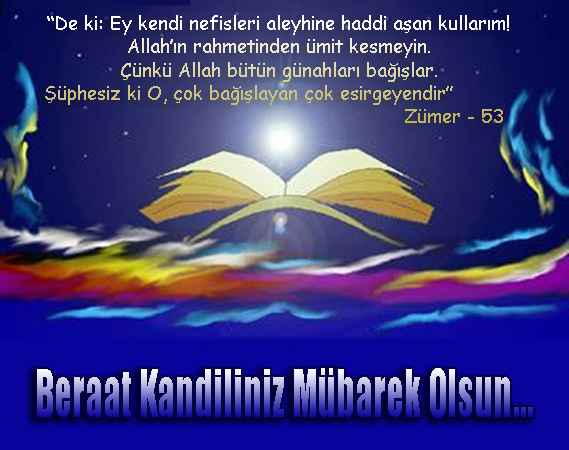 Beraat Kandiliniz mübarek olsun