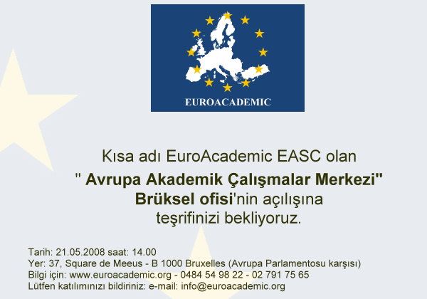 Avrupa Akademik Çalışmalar  Merkezi Brüksel Bürosu açılıyor