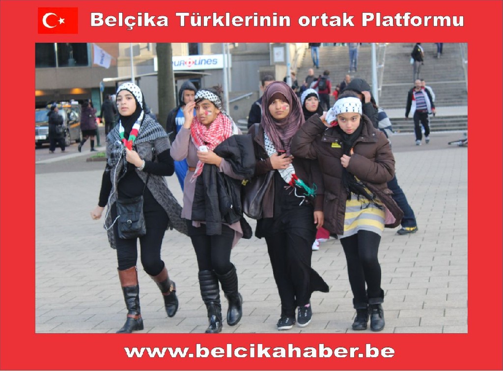 SİYONİST İSRAİL'İN GAZZA KATLİAMI BRÜKSEL'DEN PROTESTO EDİLDİ