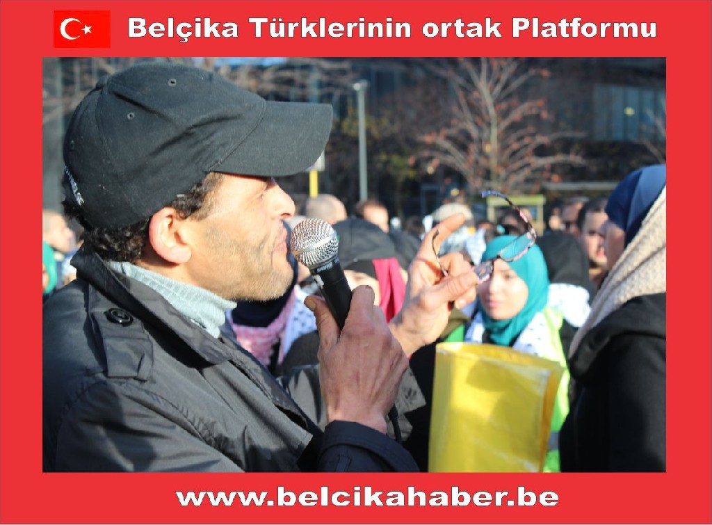 SİYONİST İSRAİL'İN GAZZA KATLİAMI BRÜKSEL'DEN PROTESTO EDİLDİ