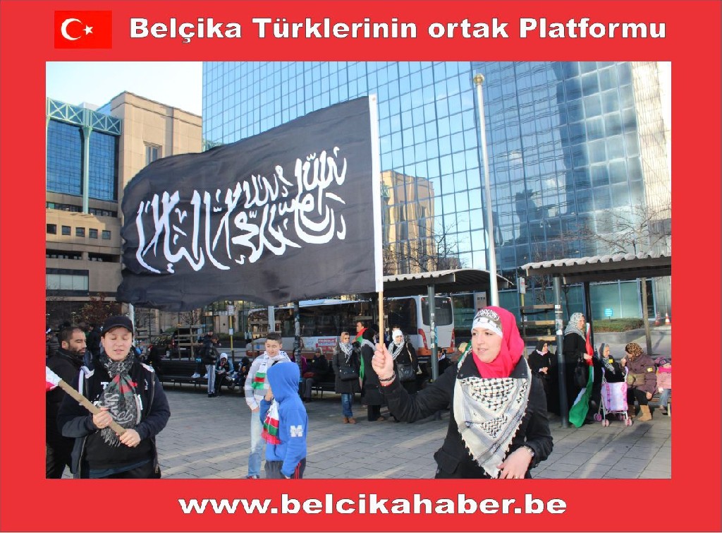 SİYONİST İSRAİL'İN GAZZA KATLİAMI BRÜKSEL'DEN PROTESTO EDİLDİ