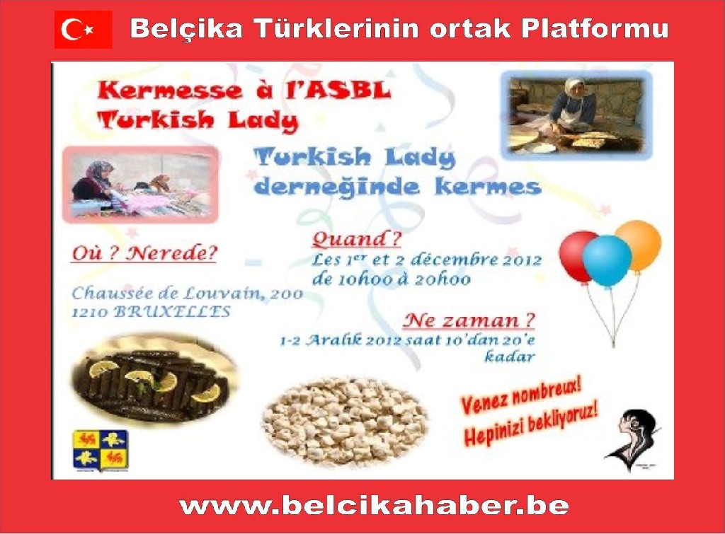TURKISH LADY KERMESİ 1-2 ARALIK'TA DERNEK MERKEZİNDE YAPILACAKTIR