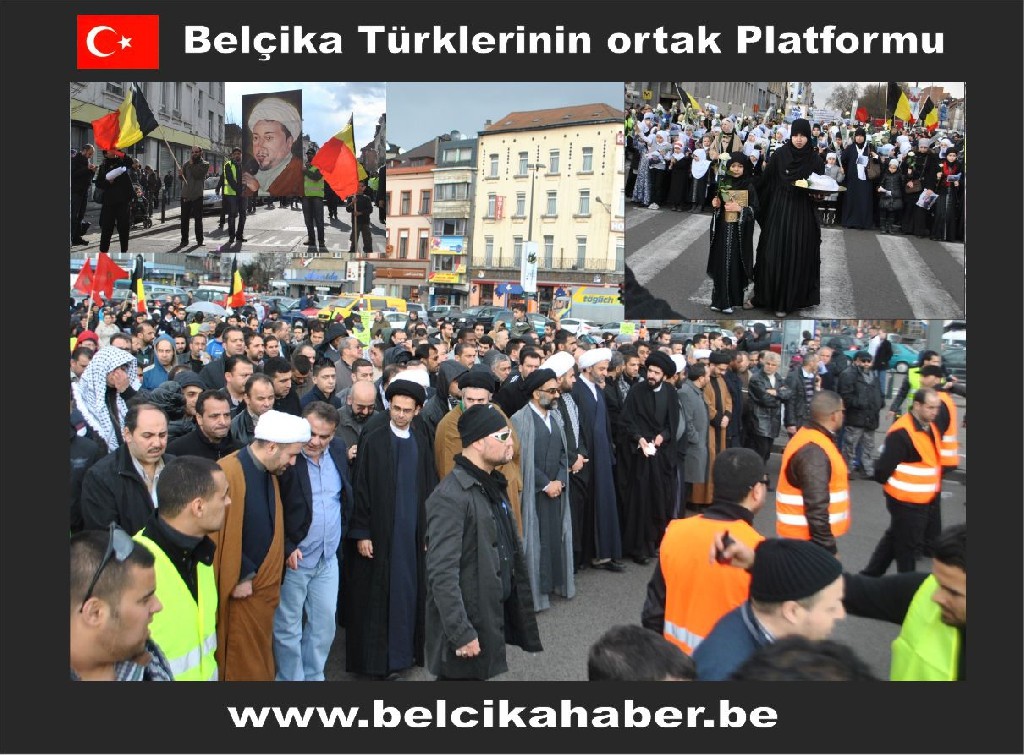 ŞEHİT EDİLEN ŞEYH ABDULLAH'A YÖNELİK SALDIRIYI BRÜKSEL'DE BİNLERCE KİŞİ KINADI