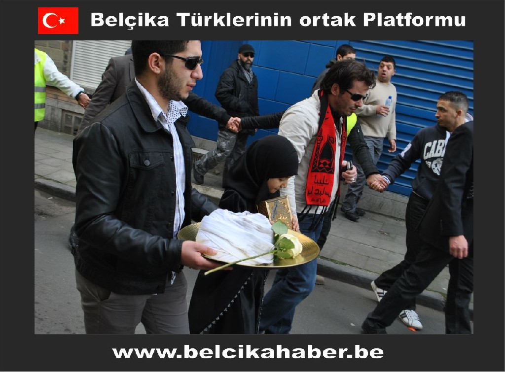 ŞEHİT EDİLEN ŞEYH ABDULLAH'A YÖNELİK SALDIRIYI BRÜKSEL'DE BİNLERCE KİŞİ KINADI