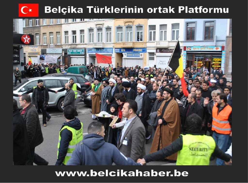 ŞEHİT EDİLEN ŞEYH ABDULLAH'A YÖNELİK SALDIRIYI BRÜKSEL'DE BİNLERCE KİŞİ KINADI