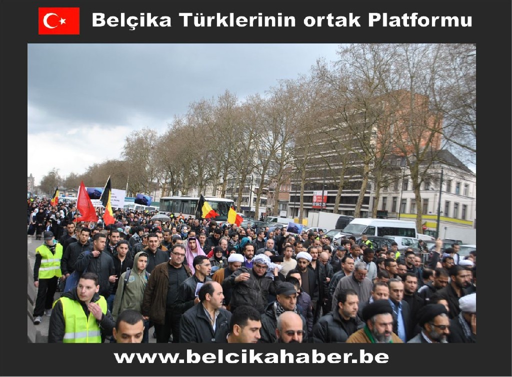 ŞEHİT EDİLEN ŞEYH ABDULLAH'A YÖNELİK SALDIRIYI BRÜKSEL'DE BİNLERCE KİŞİ KINADI