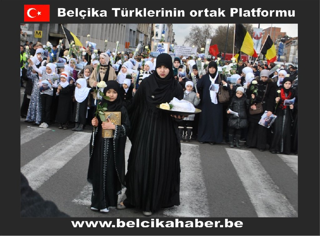 ŞEHİT EDİLEN ŞEYH ABDULLAH'A YÖNELİK SALDIRIYI BRÜKSEL'DE BİNLERCE KİŞİ KINADI