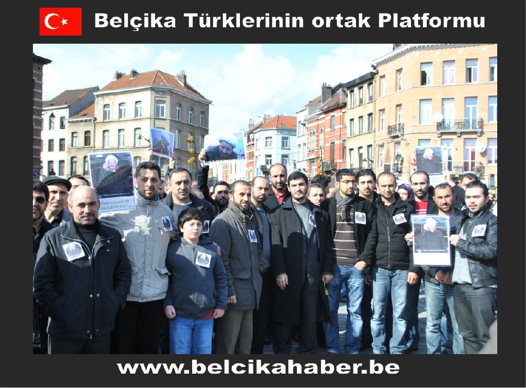 ŞEHİT EDİLEN ŞEYH ABDULLAH'A YÖNELİK SALDIRIYI BRÜKSEL'DE BİNLERCE KİŞİ KINADI