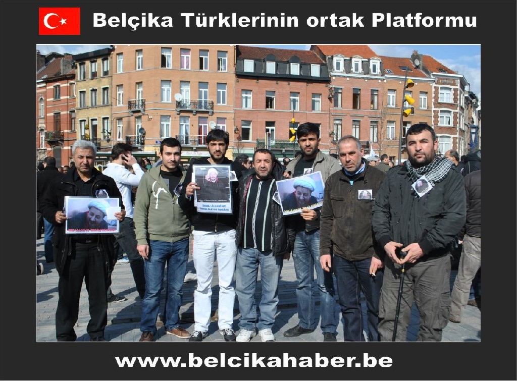 ŞEHİT EDİLEN ŞEYH ABDULLAH'A YÖNELİK SALDIRIYI BRÜKSEL'DE BİNLERCE KİŞİ KINADI