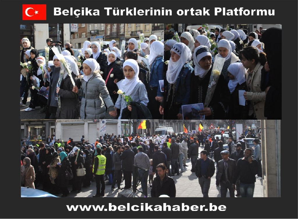 ŞEHİT EDİLEN ŞEYH ABDULLAH'A YÖNELİK SALDIRIYI BRÜKSEL'DE BİNLERCE KİŞİ KINADI