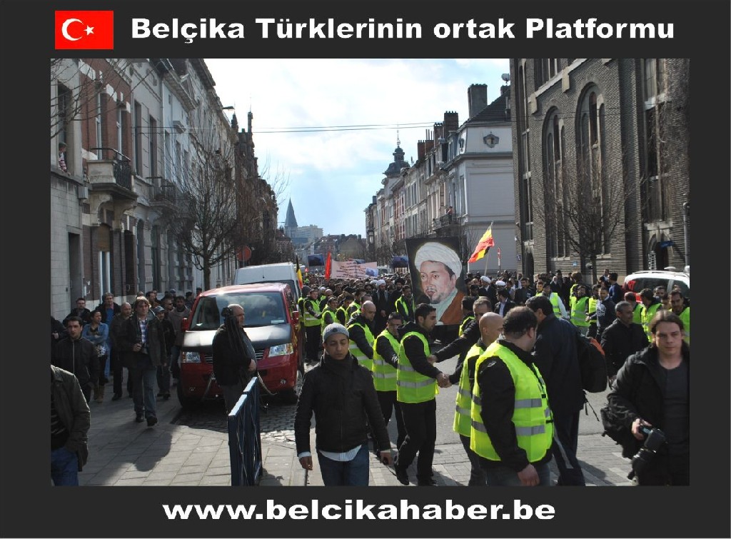 ŞEHİT EDİLEN ŞEYH ABDULLAH'A YÖNELİK SALDIRIYI BRÜKSEL'DE BİNLERCE KİŞİ KINADI