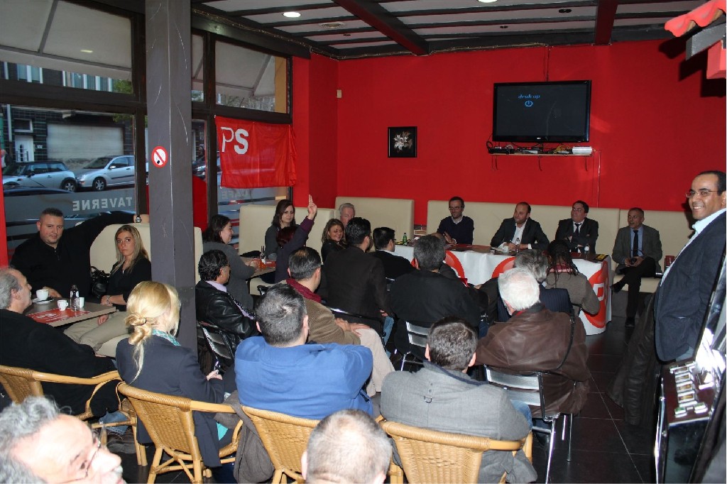 Sosyalist partisi Schaerbeek ilçe teşkilatı esnafları dinledi.
