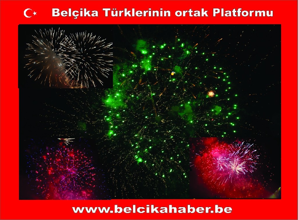 ONBİNLERCE BELÇİKALI YAĞAN YAĞMURA ALDIRMADAN HAWAİ FİŞEK GÖSTERİLERLE YENİ YILA GİRDİLER