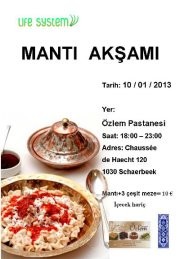 LIFE SYSTEM MANTI GECESİ YARIN ÖZLEM PASTAHANESİNDE