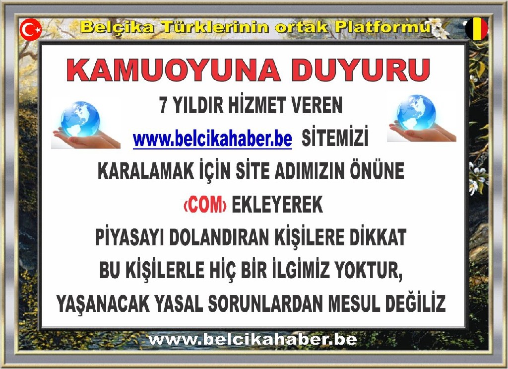BELÇİKAHABER BE'DEN KAMUOYUNA ÖNEMLİ DUYURU