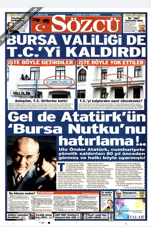 Bursa Valiliği'nden T.C. harfleri böyle kaldırıldı!
