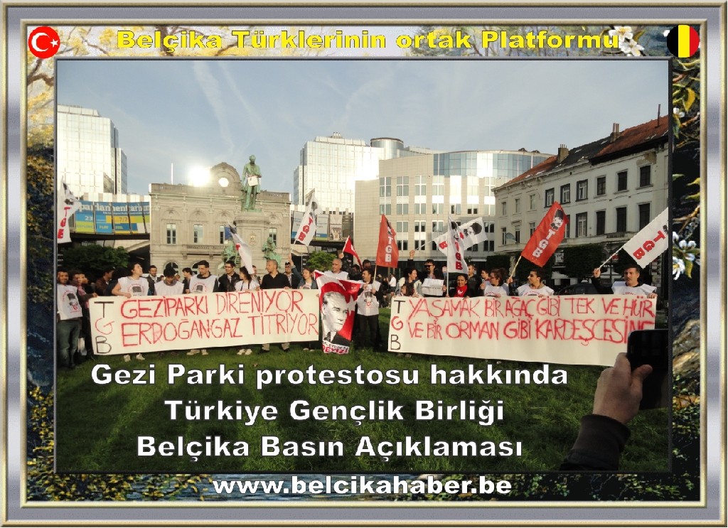 Gezi Parki protestosu hakkinda Türkiye Gençlik Birliği Belçika Basın Açıklaması