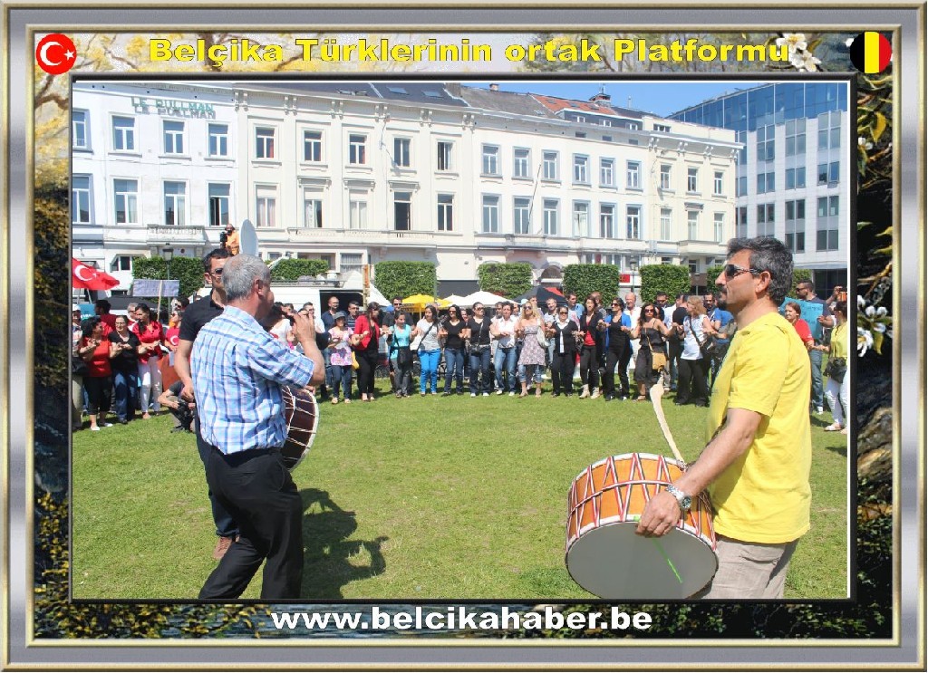 ALEVİLER BRÜKSEL'DEN TAKSİME HALAYLARLA DESTEK VERDİLER