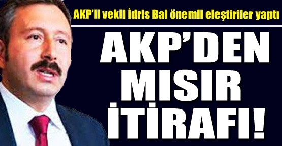 AKP'den Mısır itirafı