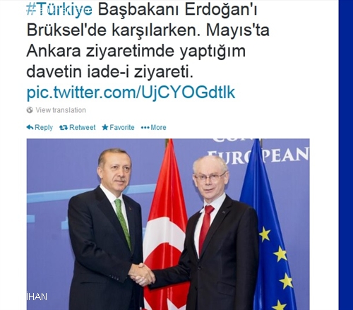 Van Rompuy, Erdoğan'la Görüşmesini Takipçileriyle Paylaştı