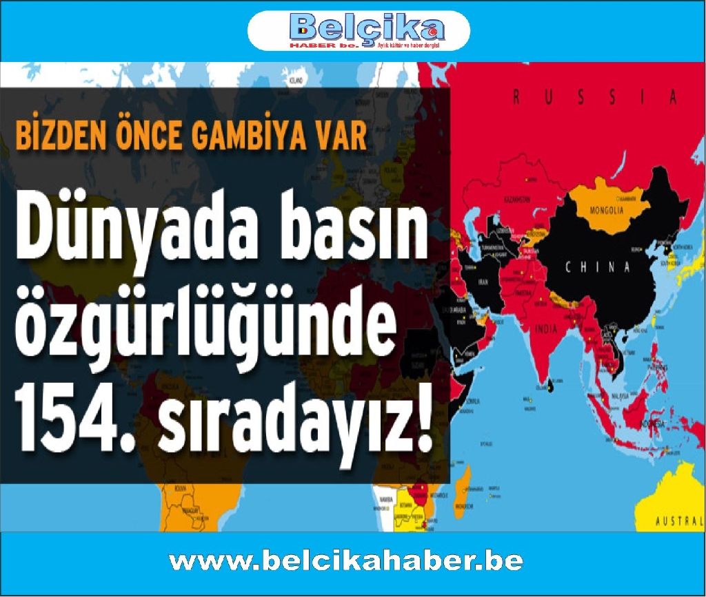 Basın özgürlüğünde 154. sırada çıktık!