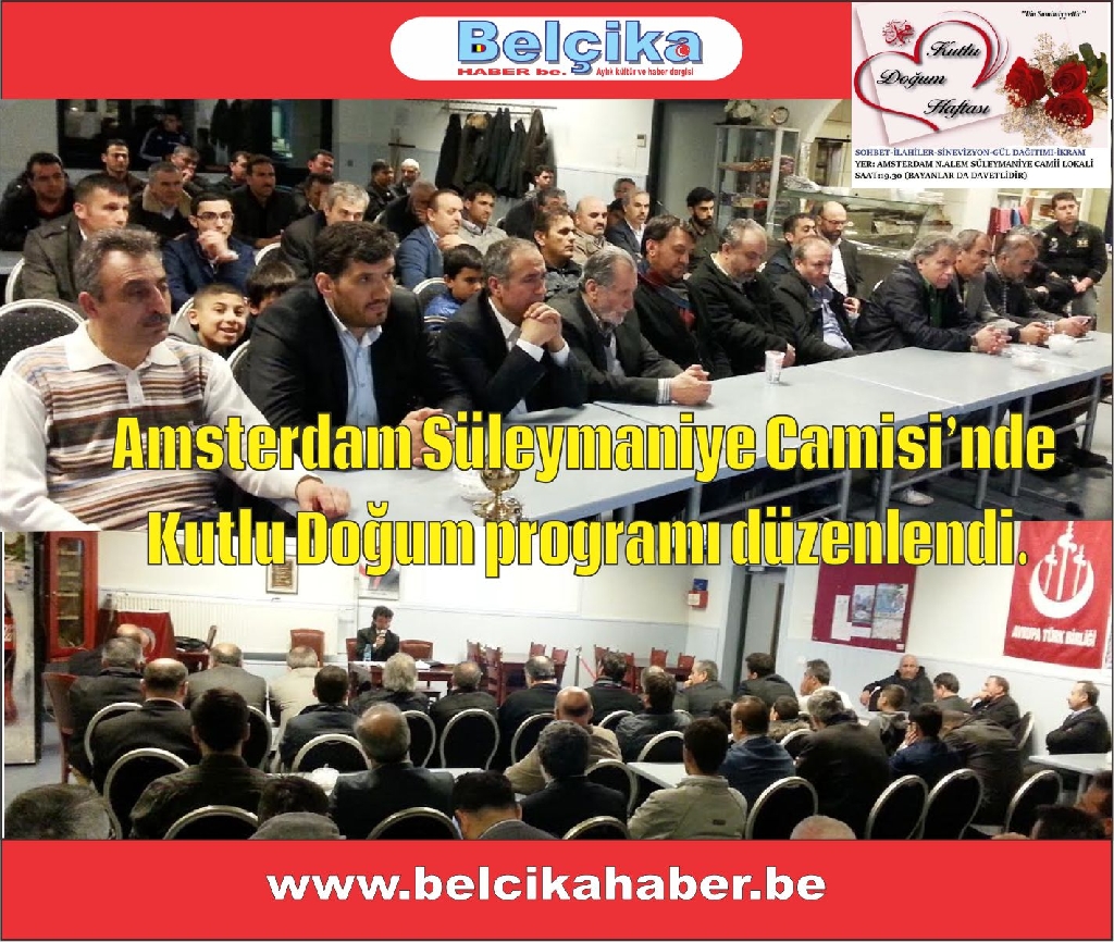 Amsterdam Süleymaniye Camisi’nde Kutlu Doğum Programı Düzenlendi