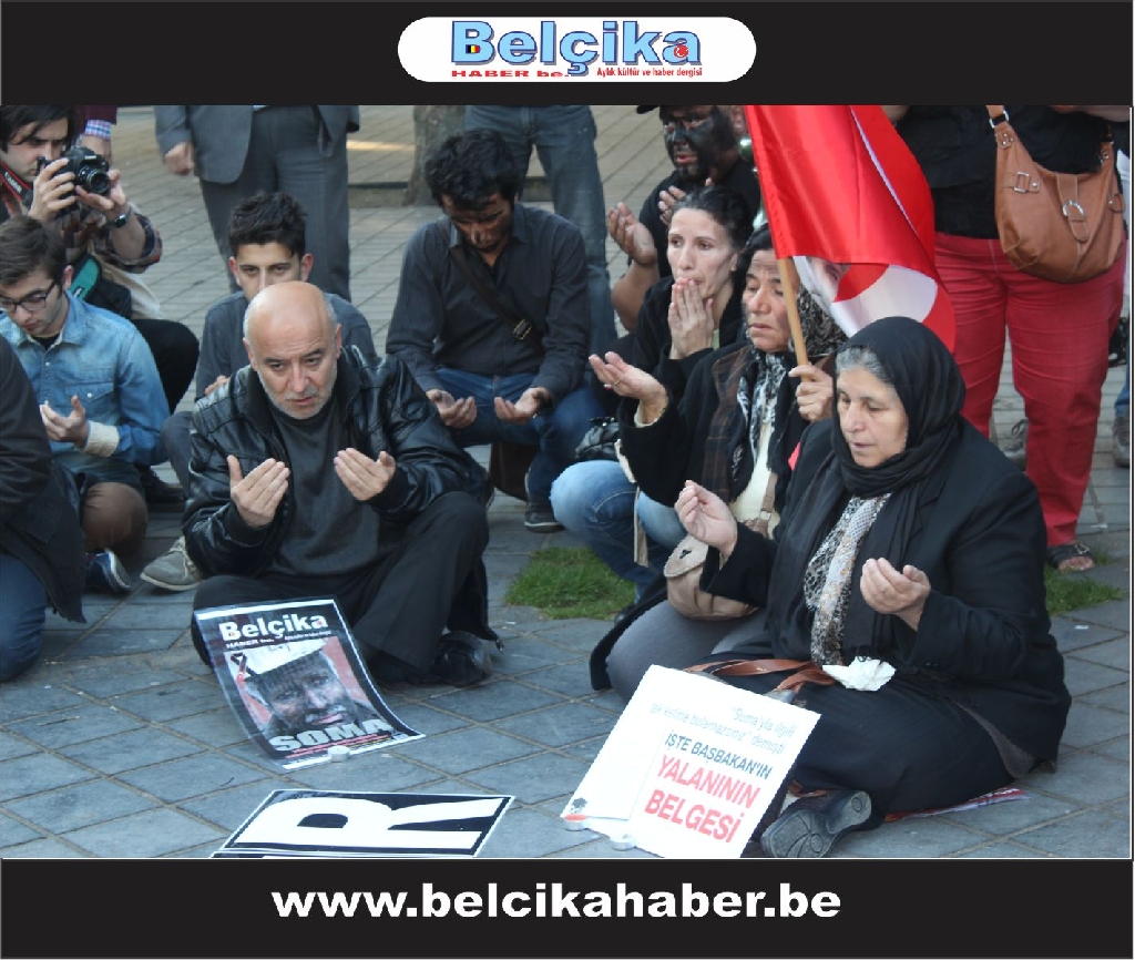 Brüksel'de Soma şehitleri için sessiz eylem yaptılar