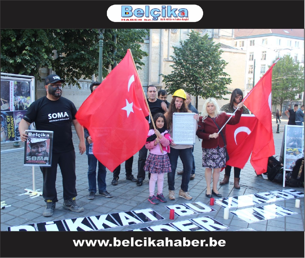 Brüksel'de Soma şehitleri için sessiz eylem yaptılar