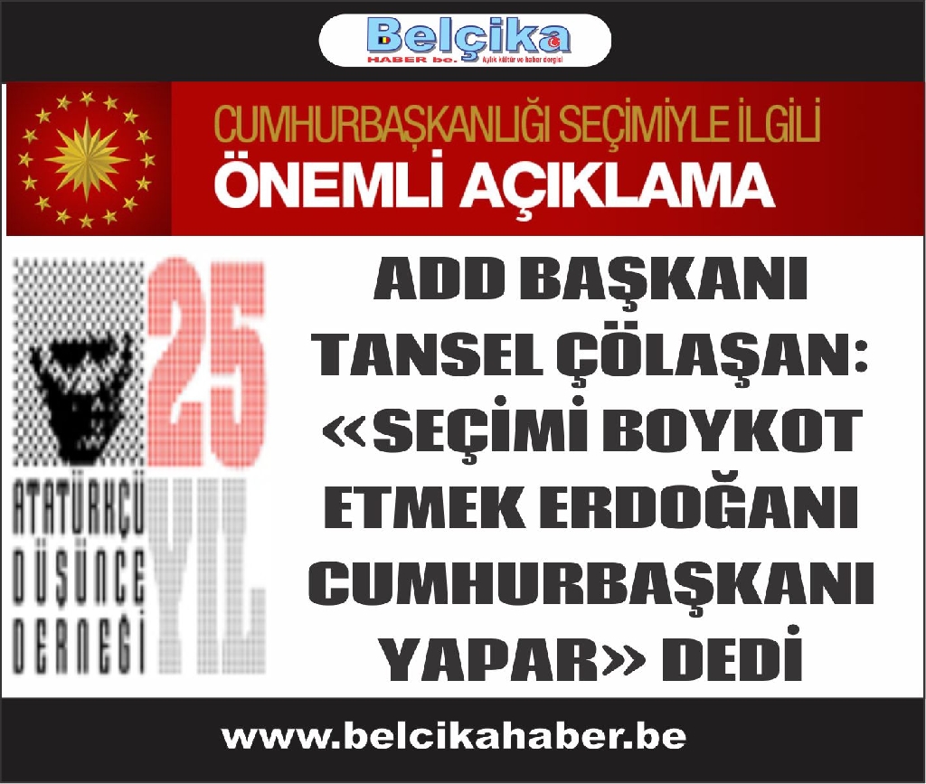 ADD Başkanı Çölaşan: 