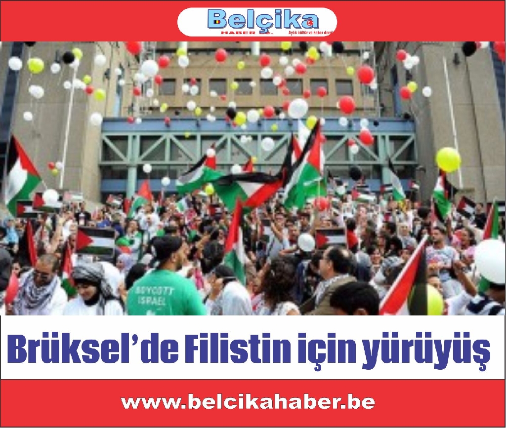 Brüksel’de Filistin için yürüyüş