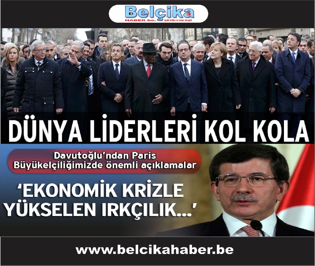 Tarihi yürüyüşte dünya liderleri kol kola