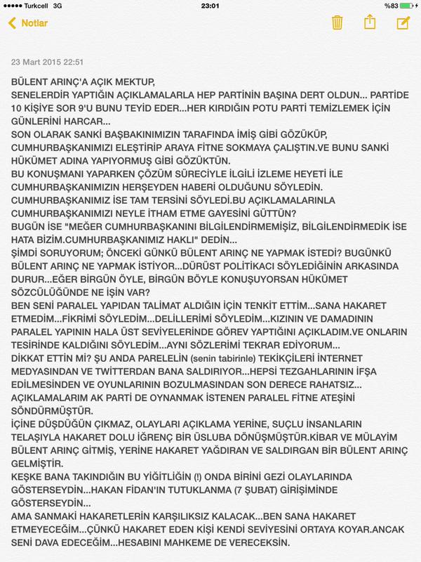 Ve Gökçek'ten Arınç'a yanıt