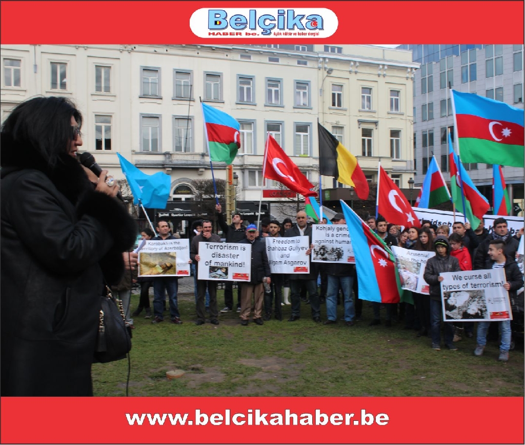 'AB'NİN KALBİNDE VE ERMENİSTAN BÜYÜKELÇİLİĞİ' ÖNÜNDE GÖRKEMLİ BİR PROTESTO GERÇEKLEŞTİRİLDİLER