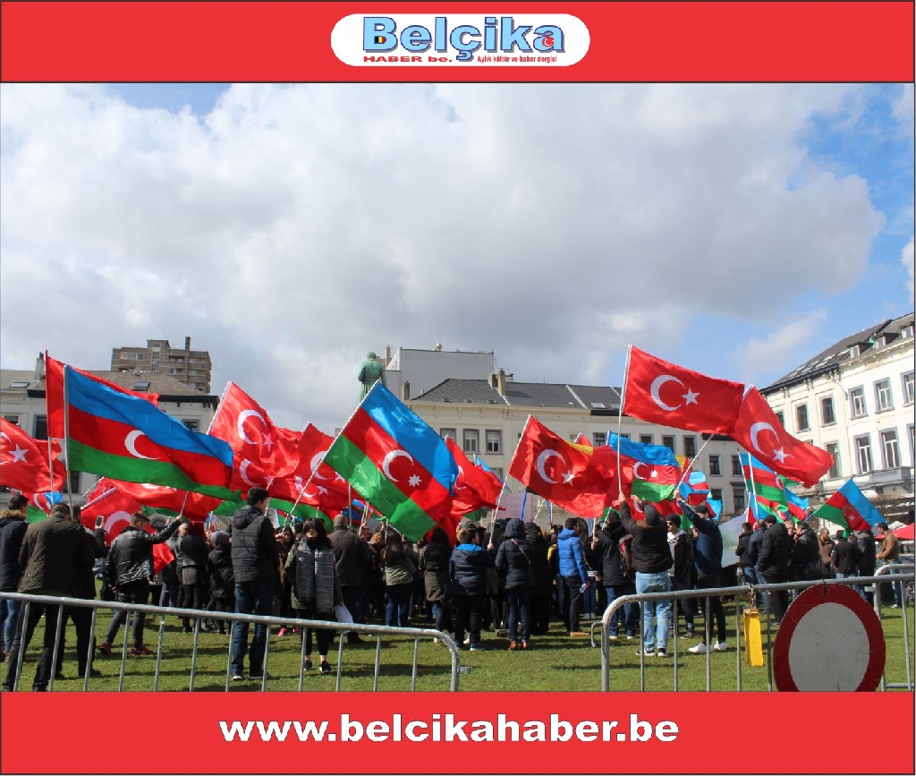 'AB'NİN KALBİNDE VE ERMENİSTAN BÜYÜKELÇİLİĞİ' ÖNÜNDE GÖRKEMLİ BİR PROTESTO GERÇEKLEŞTİRİLDİLER