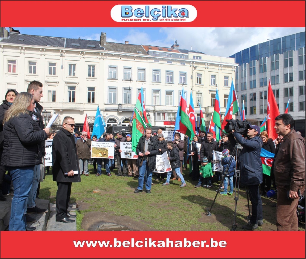 'AB'NİN KALBİNDE VE ERMENİSTAN BÜYÜKELÇİLİĞİ' ÖNÜNDE GÖRKEMLİ BİR PROTESTO GERÇEKLEŞTİRİLDİLER