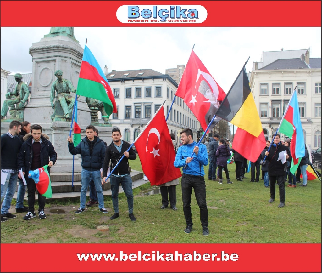 'AB'NİN KALBİNDE VE ERMENİSTAN BÜYÜKELÇİLİĞİ' ÖNÜNDE GÖRKEMLİ BİR PROTESTO GERÇEKLEŞTİRİLDİLER