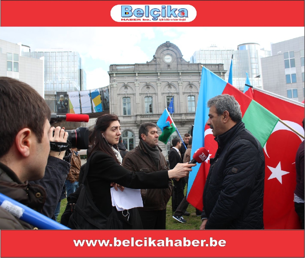 'AB'NİN KALBİNDE VE ERMENİSTAN BÜYÜKELÇİLİĞİ' ÖNÜNDE GÖRKEMLİ BİR PROTESTO GERÇEKLEŞTİRİLDİLER