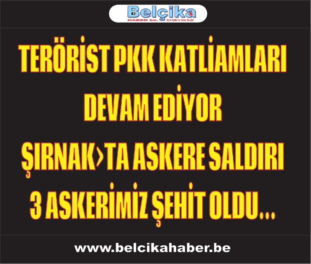 Şırnak’ta askere ateş açıldı. 3 ŞEHİT VAR