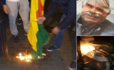 Belçika'da PKK çadırı yakıldı