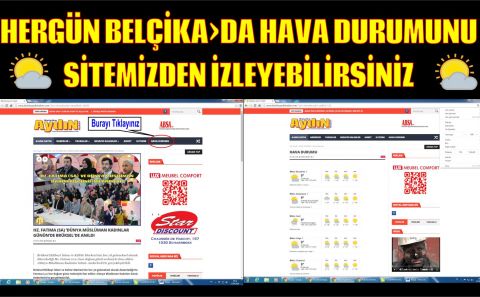 HERGÜN BELÇİKA'DAKİ HAVA DURMUNU SİTEMİZDEN İZLEYEBİLİRSİNİZ