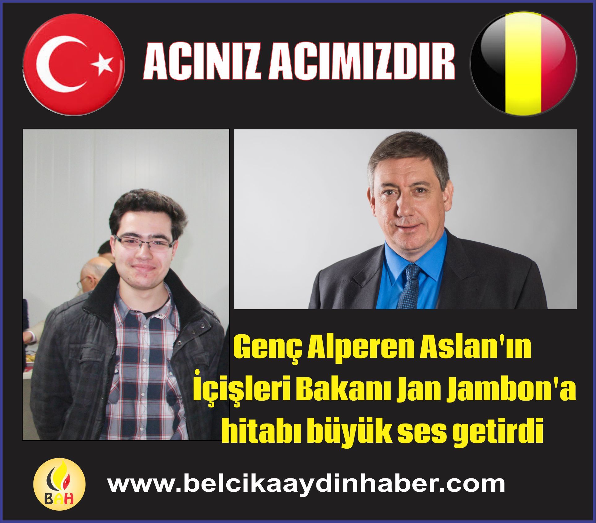 Genç Alperen Aslan'ın İçişleri Bakanı Jan Jambon'a hitabı büyük ses getirdi