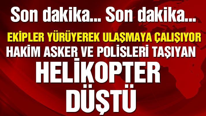 Tunceliâ€™de helikopter düştü