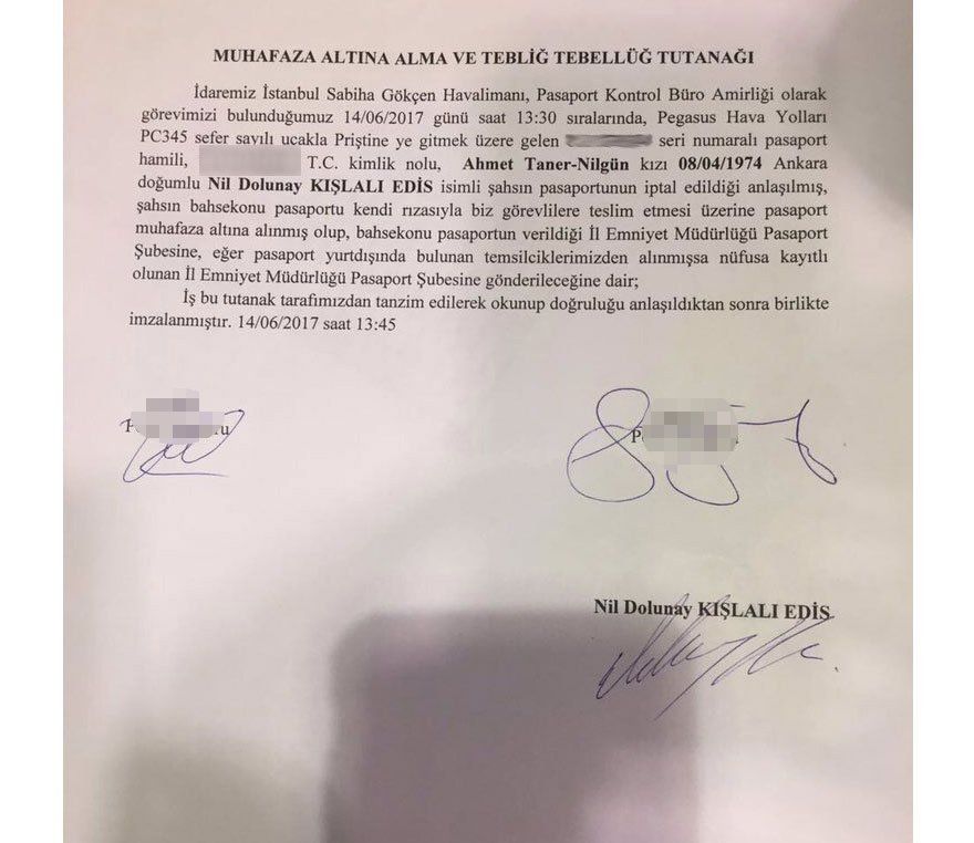 MERHUM AHMET KIŞLALI'NIN KIZI DOLUNAY KIŞLALI'NIN PASAPORTUNA EL KONULDU