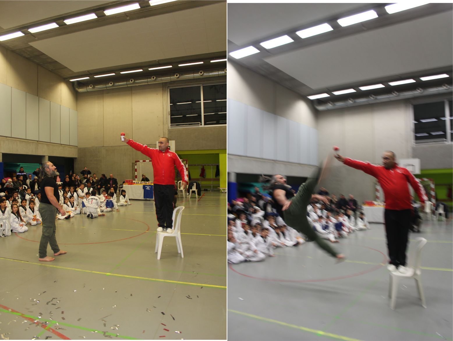 DÜNYA ŞAMPİYONU SERKAN YILMAZ BAF’DA KARATE YAPAN SPORCULARLA GÖSTERİLER YAPTI