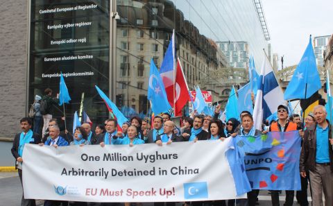 Uygurlara yönelik baskılar Brüksel'de protesto edildi