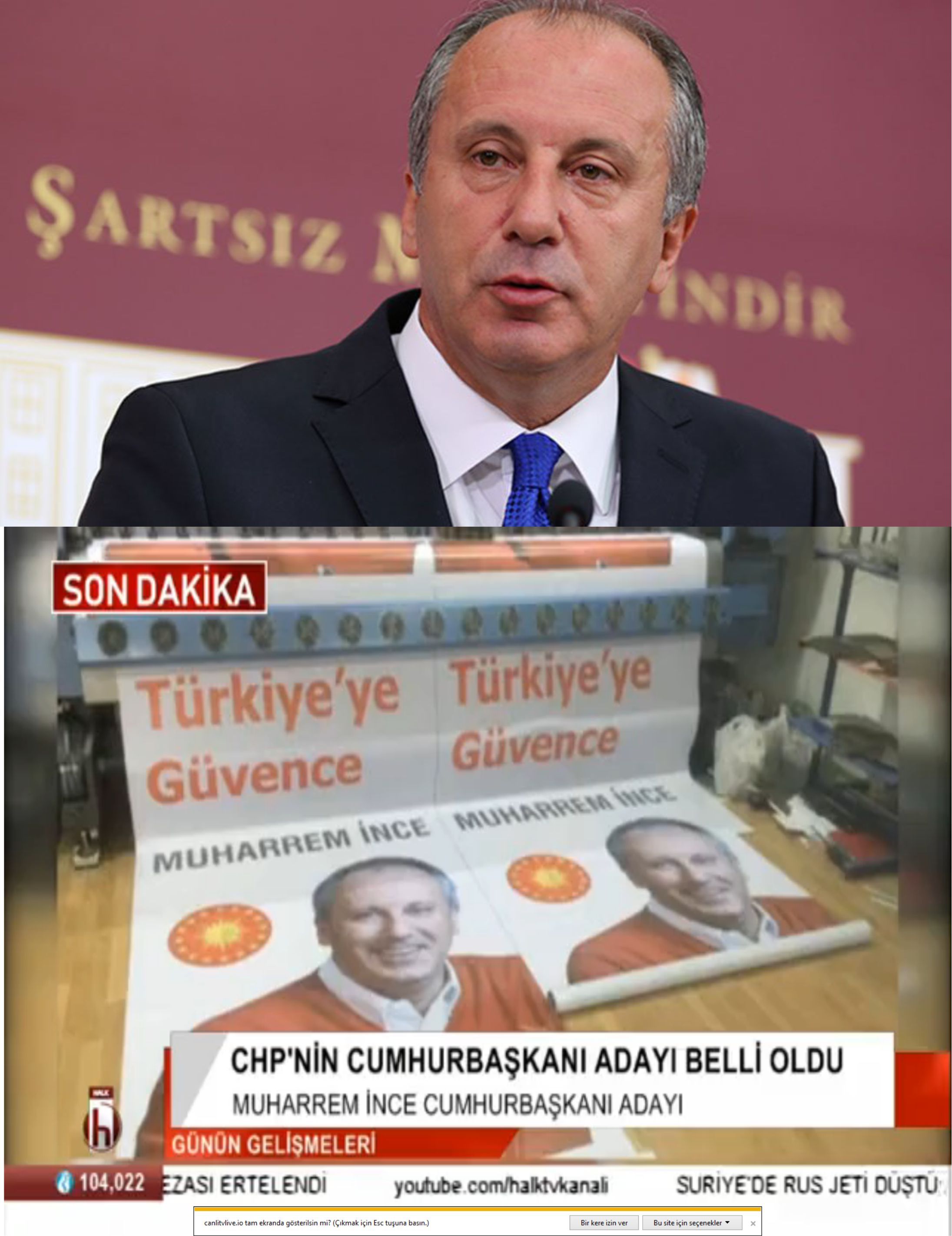 CHP'NİN CUMHURBAŞKANI ADAYI MUHARREM İNCE OLDU